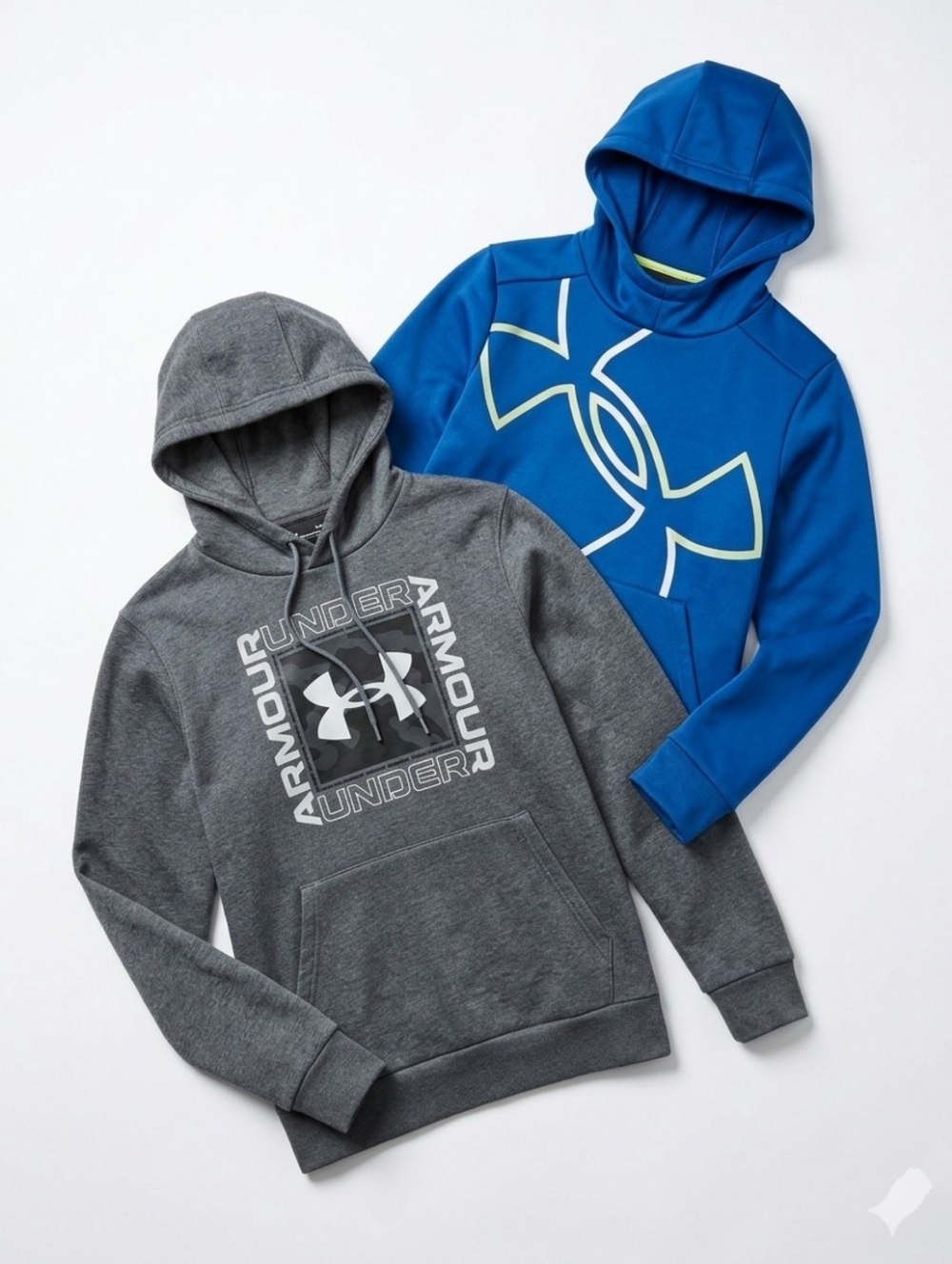 Under Armour Boys Hoodie Bundle 2 Pack Size Youth Large L Grey Blue Cold Gear